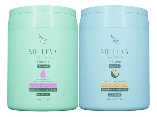 Zap Kit Másc Argan E Hialurônico + Óleo Coco E Panteno