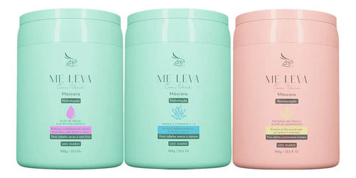 Zap 03 Kit Máscara Argan + Babosa + Trigo - 3x950g