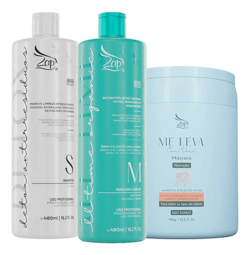 Zap Kit All Time Organic 2x480ml + Máscara Mandioca