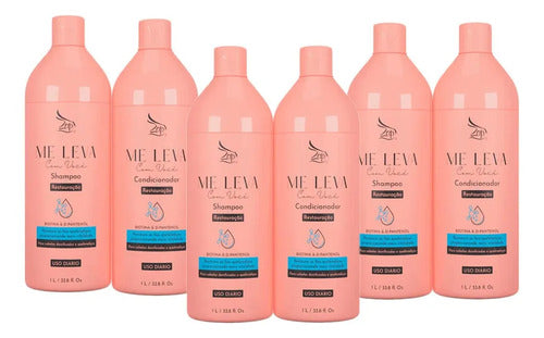 Zap 03 Kit Me Leva Restauração Biotina E D-pantenol 6x1litro