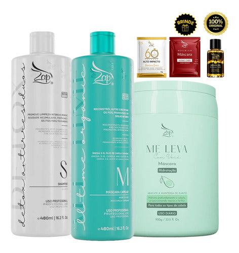 Zap Kit All Time Organic 2x480ml + Máscara Abacate
