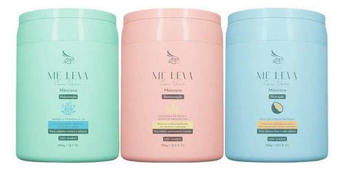 Zap 03 Kit Máscara Babosa + Trigo + Óleo De Coco - 3x950g