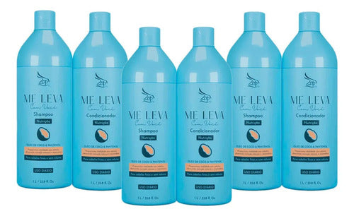 Zap 03 Kit Me Leva Nutrição Óleo De Coco E Pantenol - 6x1l