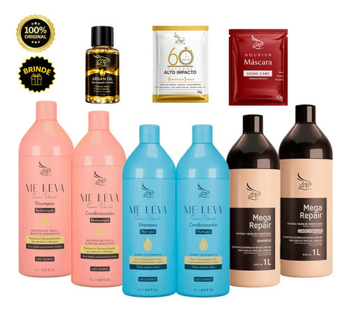 Zap Sh E Con 03 Kits Aminoácidos + Vitaminac + Mega Repair