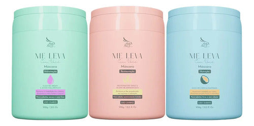 Zap 03 Kit Máscara Argan + Trigo + Óleo De Coco - 3x950g