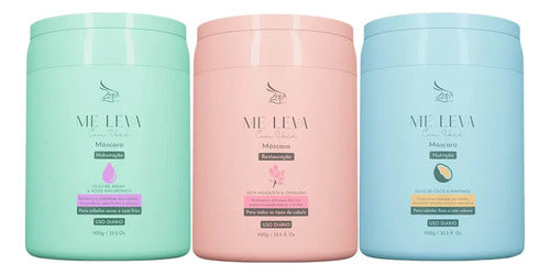 Zap Kit Máscara Argan + Rosa Mosqueta + Óleo De Coco 3x950g