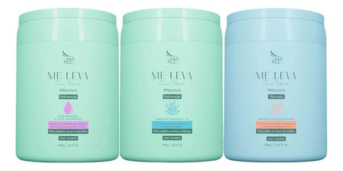 Zap 03 Kit Máscara Argan + Babosa + Mandioca - 3x950g