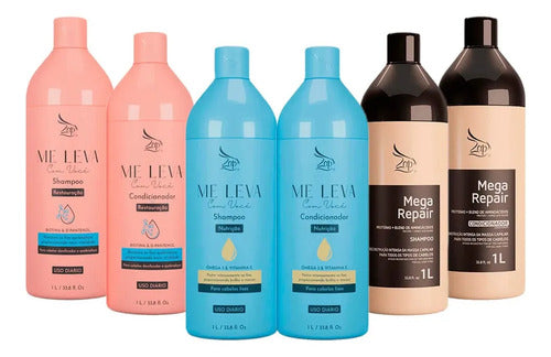 Zap Sh E Cond Kits Biotina + Vitamina C + Mega Repair 6x1l