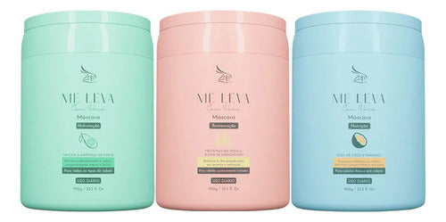 Zap 03 Kit Máscara Abacate + Trigo + Óleo De Coco - 3x950g