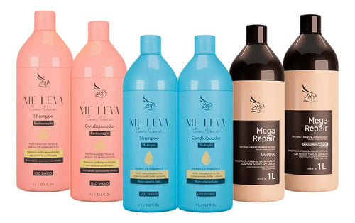Zap Sh E Con 03 Kits Aminoácidos + Vitaminac + Mega Repair