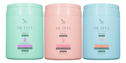 Zap 03 Kit Máscara Argan + Rosa Mosqueta + Mandioca - 3x950g
