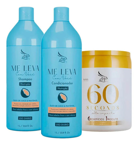 Zap Kit Sh E Cond Óleo De Coco - 2x1l + Máscara 60s - 950g