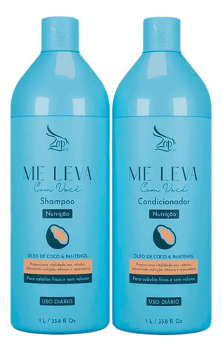 Zap 03 Kit Me Leva Nutrição Óleo De Coco E Pantenol - 6x1l