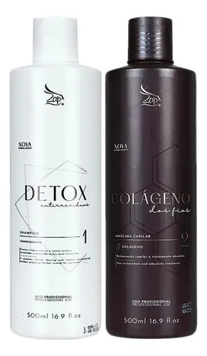 Zap Kit Colágeno Dos Fios 2x500ml + Máscara Óleo De Coco