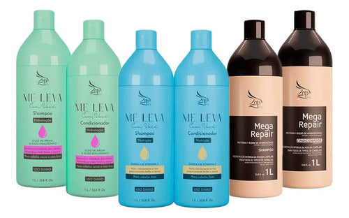 Zap Sh E Cond Kits Hialuro + Vitamina C + Mega Repair 6x1l