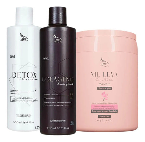 Zap Kit Colágeno Dos Fios 2x480ml + Máscara Rosa Mosqueta