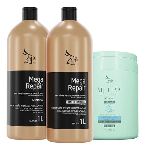 Zap Kit Mega Repair Sh E Cond - 2x1l + Máscara Babosa - 950g