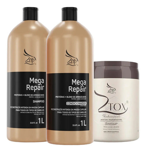 Zap Kit Mega Repair Sh E Cond 2x1l + Máscara Ztox 950g
