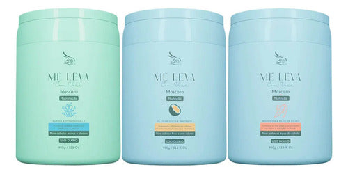 Zap 03 Kit Máscara Babosa + Óleo De Coco + Mandioca - 3x950g