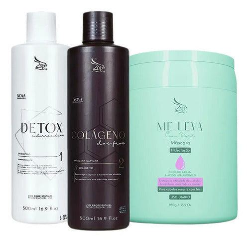 Zap Kit Colágeno Dos Fios 2x500ml + Máscara Argan - 950g
