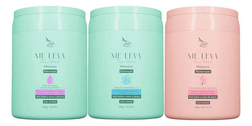 Zap 03 Kit Máscara Argan + Babosa + Rosa Mosqueta - 3x950g